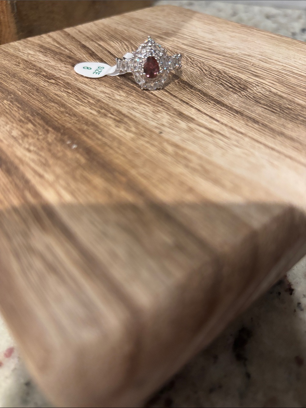 Bomb Party Made For You Lab-Created Dark Rubellite Rhodium Plating Size 8